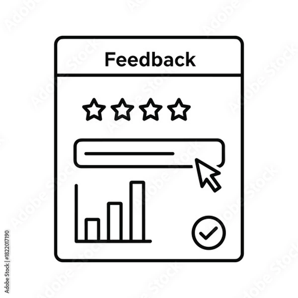 Fototapeta User feedback interface with rating stars, input field, data