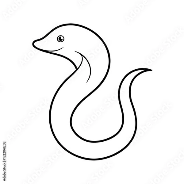 Fototapeta Moray Eel Outline Vector Illustration