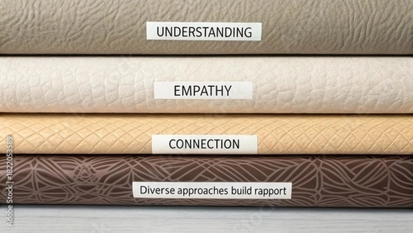 Fototapeta Layered Textures Representing Understanding Empathy and Connection Building Diverse Approaches.