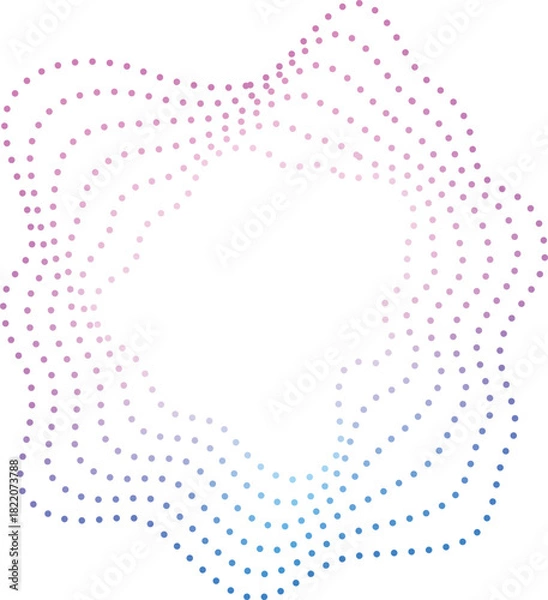 Obraz Radial wave dot frame. Pattern fade gradient
