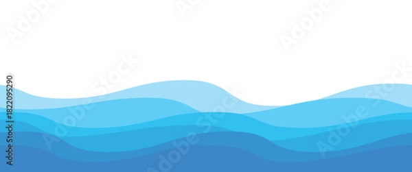 Obraz Seamless sea waves pattern. Water wave abstract design. Blue ocean wave layer