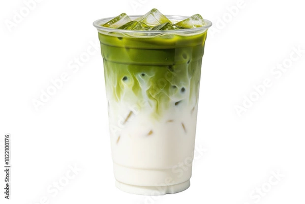 Obraz iced classic matcha latte isolated