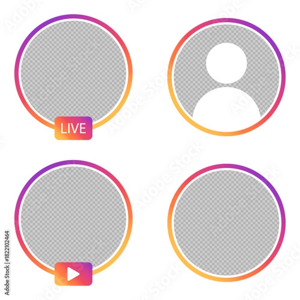Obraz Set of vector instagram stories icons