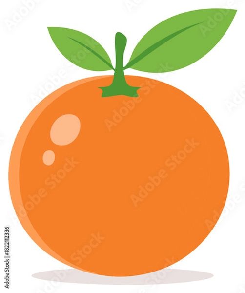 Obraz Illustration of a Fresh Orange with Leaves Vibrant Orange Fruit Graphic