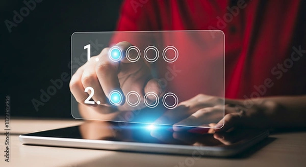 Obraz Tablet Touchscreen Authentication Secure Digital Access Mobile Device Biometric Security Login and Modern Technology