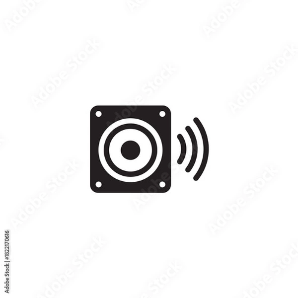 Fototapeta Speaker silhouette audio speaker with sound waves icon