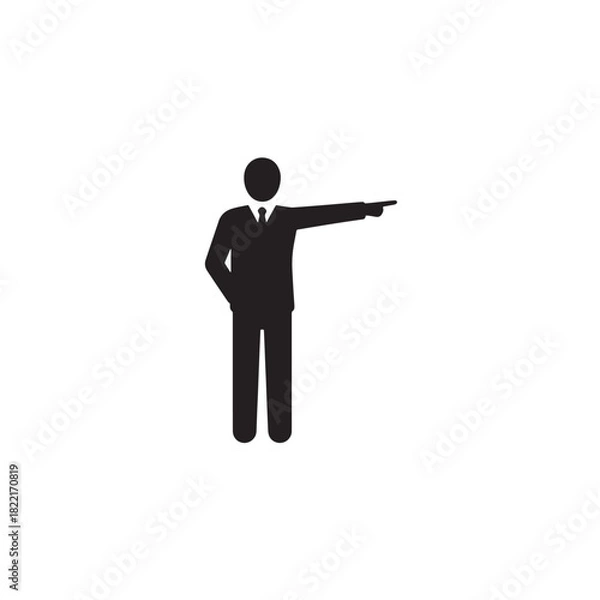 Obraz Teacher silhouette standing instructor pointing shape icon