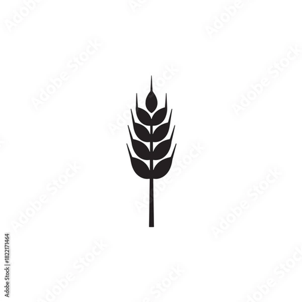Obraz Wheat ear silhouette grain head shape icon
