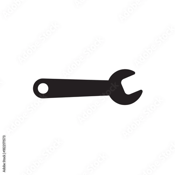 Fototapeta Wrench silhouette open-ended tool shape icon