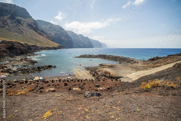 Fototapeta Punta de Teno is the northwestern tip of Tenerife (Canary Islands, Spain). It is a strip of land that juts out into the sea, a stunning spot with views of the Giants' Cliffs and La Palma Island.