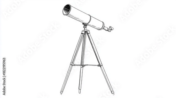 Fototapeta Telescope on tripod for observing stars and planets, concept of Newton Day  