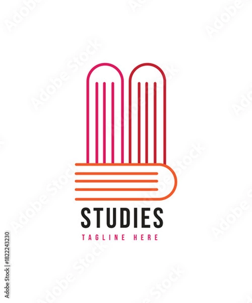 Fototapeta Book Logo Design, Bookstore, library and printing logo, Education and learn Book logo