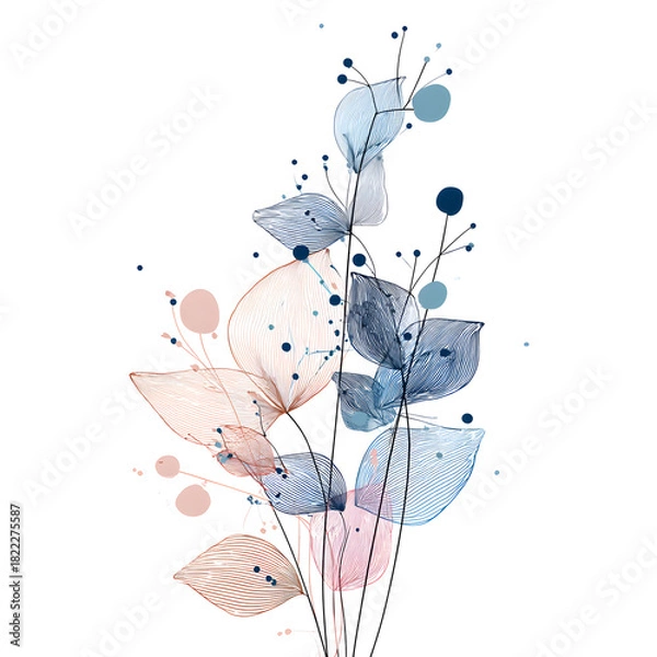 Obraz Abstract floral isolated on white background