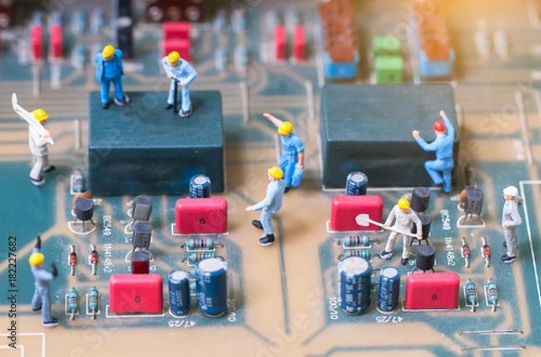 Fototapeta Miniature Electronic Technician 