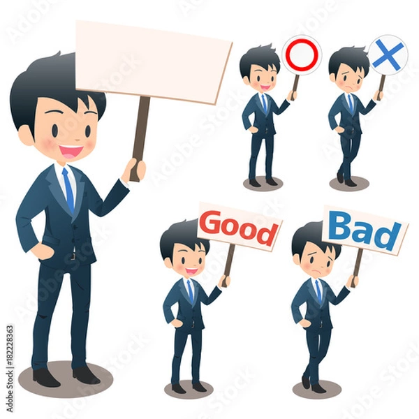 Fototapeta スーツ姿の若い男性会社員　複数セット