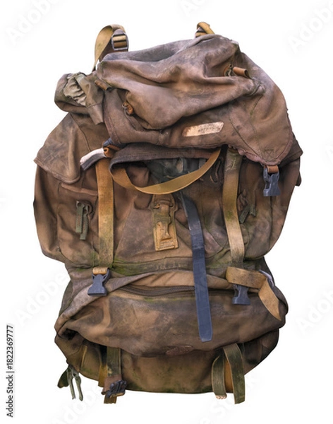 Obraz Isolated Worn Canvas Backpack