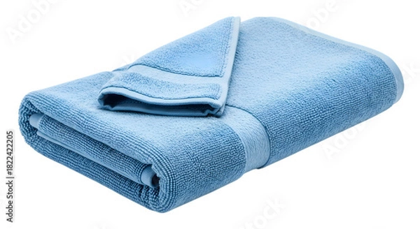 Obraz Folded Light Blue Terry Cloth Towel Isolated on Black Background bath beach isolated on a transparent background
