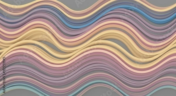 Obraz Abstract wavy lines background with pastel colors creating a fluid and dynamic visual pattern