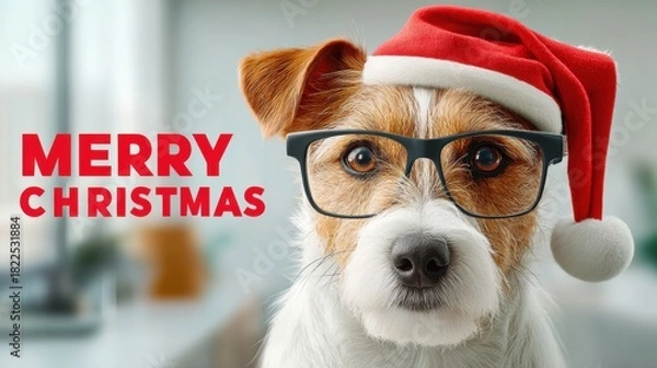 Fototapeta Christmas arrangement of pine cones and snowy fir branches against a blue bokeh light background.