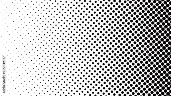 Fototapeta Black Halftone Dot Pattern Background – Gradient Dots Abstract Retro Comic Style Texture for Design and Graphic Art