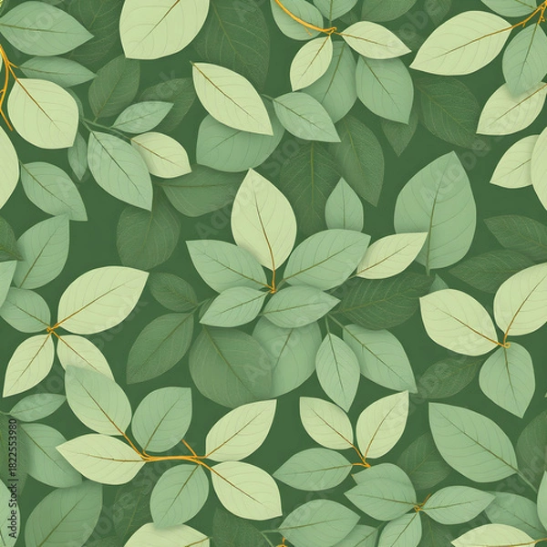 Obraz green leaves pattern
