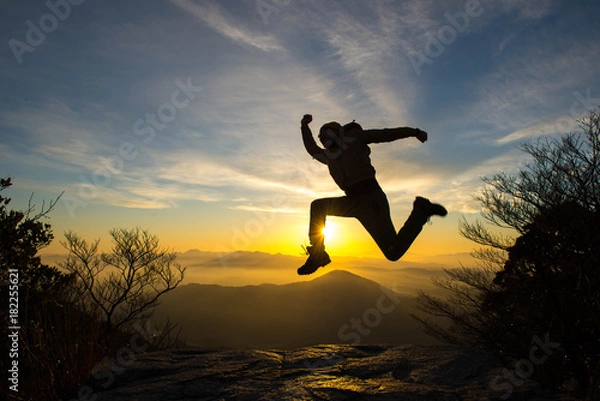 Obraz シルエット　ジャンプ