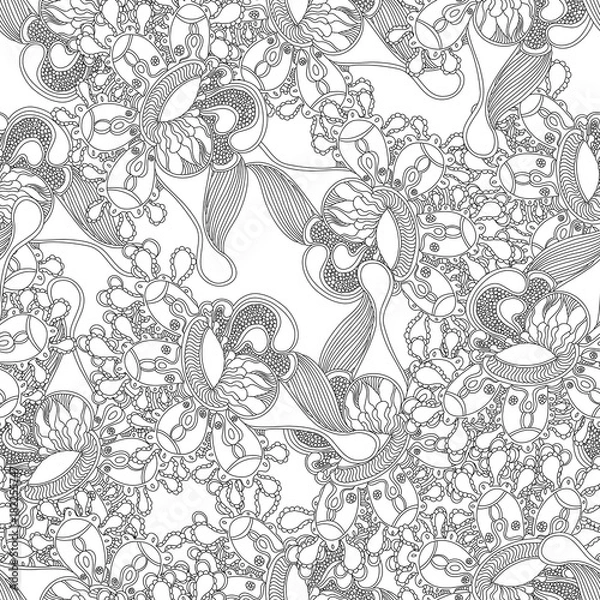 Obraz Seamless abstract fantasy seamless lines pattern .
