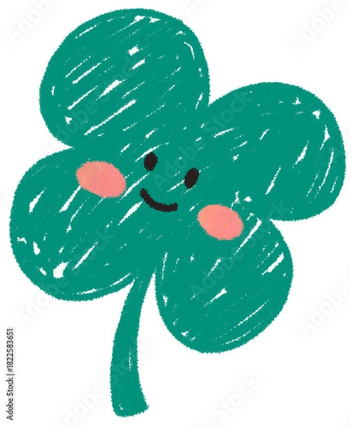 Obraz Good luck four leaf clover flat icon 