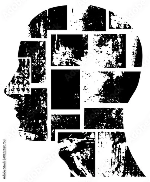 Obraz Face Portrait Constructs Geometric Design