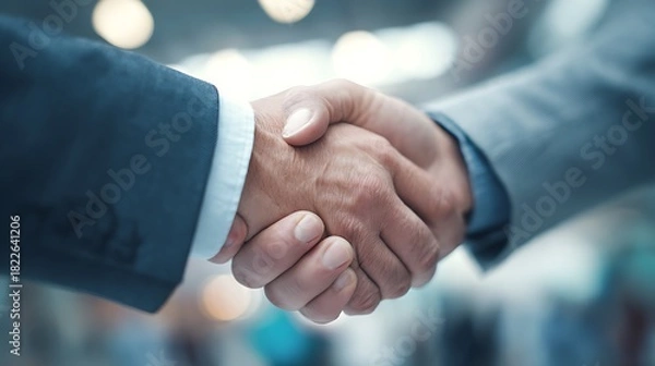 Fototapeta Business Handshake, representing a successful collaboration and partnership