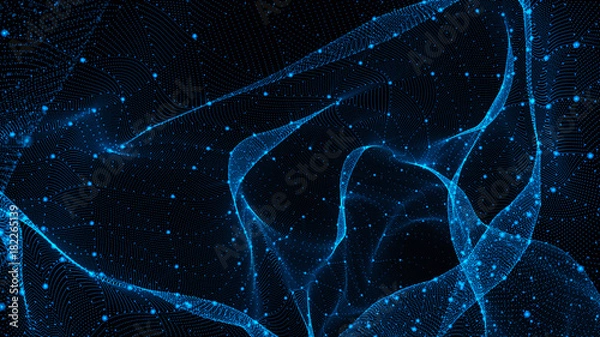 Obraz Blue Grid Net Tunnel Background