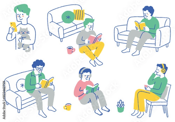 Fototapeta Men's Set for Enjoying Everyday Life_Color