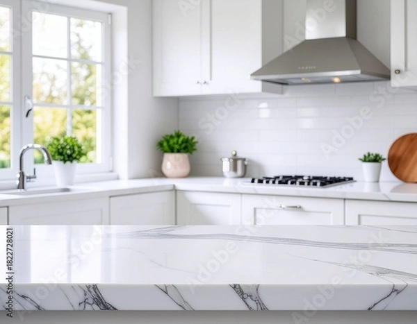 Obraz Kitchen Still Life White Counter, Soft Setting.