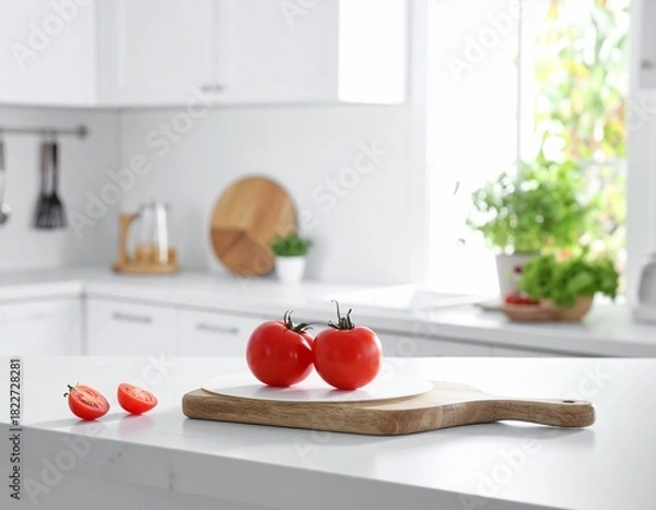 Obraz White Counter, Blurred View, Minimalist Design.