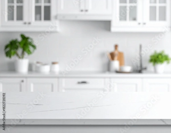Obraz White Counter, Blurred Elements, Visual Anchor.