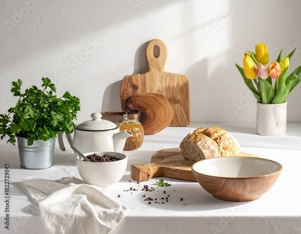 Obraz White Counter, Blurred Home Depth and Light.