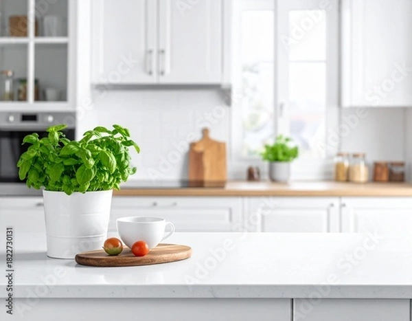 Obraz White Counter, Blurred Home Visual Hierarchy.