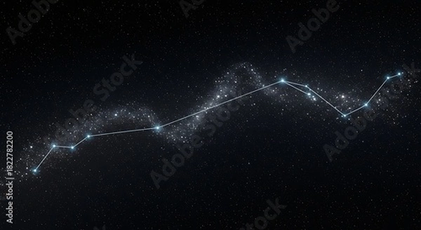 Fototapeta Glowing points connecting lines against a swirling backdrop, depicting a celestial formation