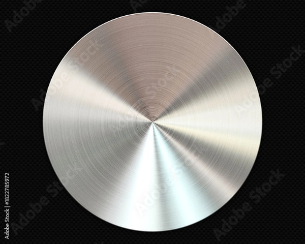 Fototapeta brushed metal circular plate on carbon fibre background