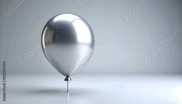 Fototapeta Shiny metallic balloon in a modern surreal style. Minimal, futuristic and eye-catching design ideal for advertising, branding and creative digital projects.