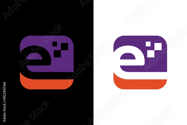 Obraz Modern Digital E Logo Design Concept