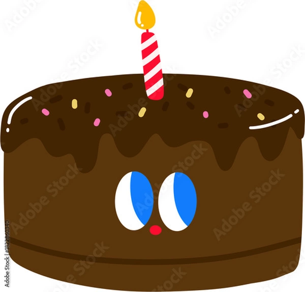 Obraz 초코 케이크 캐릭터 일러스트