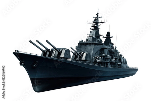 Obraz Streamlined fast attack cruiser featuring multiple deck-mounted artillery.