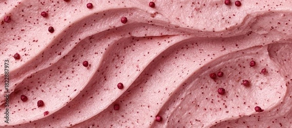 Obraz Swirls of pink cream dotted with small, red spheres