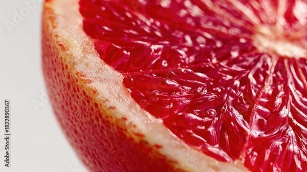 Obraz Close-up of a halved citrus fruit, showing the bright red flesh and rind