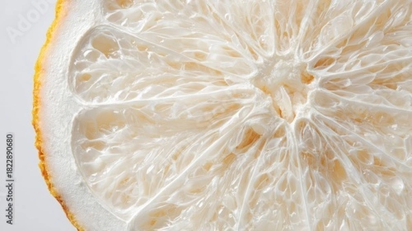 Obraz Macro view of a lemon slice showing intricate inner textures and bright colors