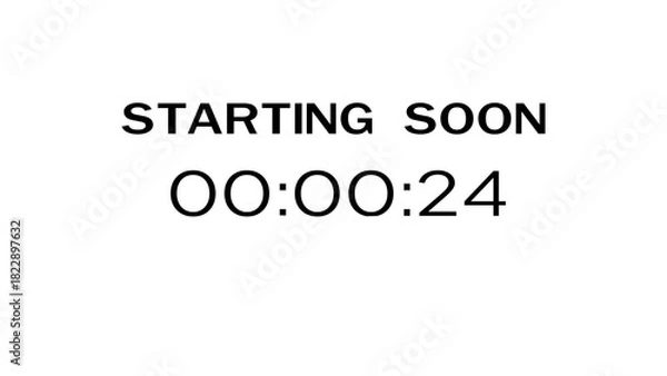 Fototapeta Countdown timer illustration. Starting soon timer clock. Minute and second timer number.