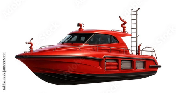 Obraz Firefighting vessel featuring streamlined design and built-in hose storage.