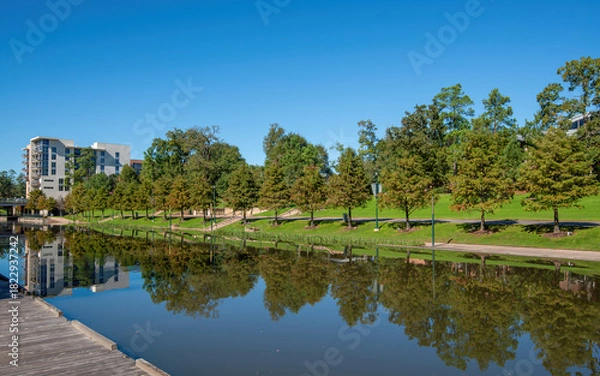 Fototapeta The Waterway and the surrounding area in The Woodlands, Texas