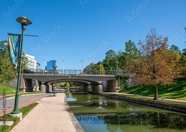Fototapeta The Waterway and the surrounding area in The Woodlands, Texas
